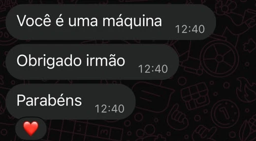 Cliente agradece e parabeniza pelo jogo.